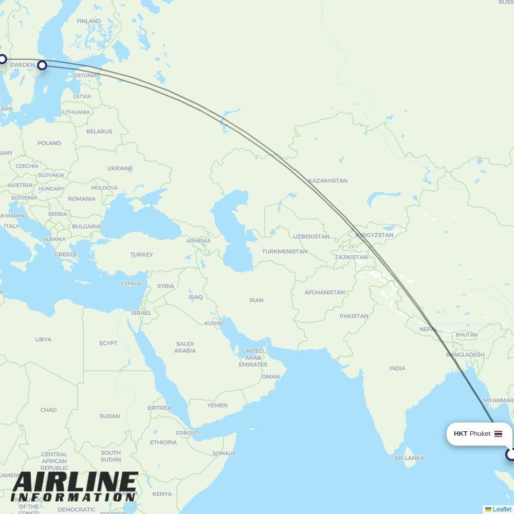 Norse routes from HKT