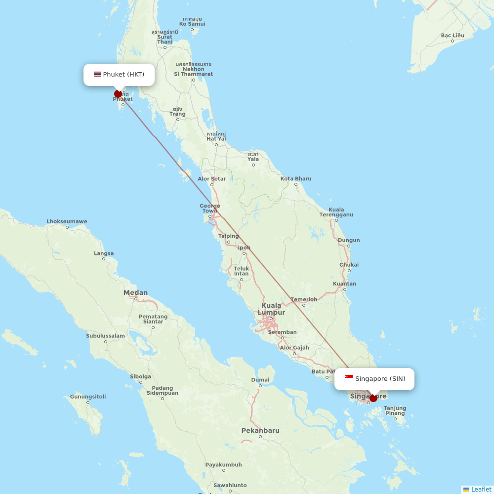 Scoot at HKT route map