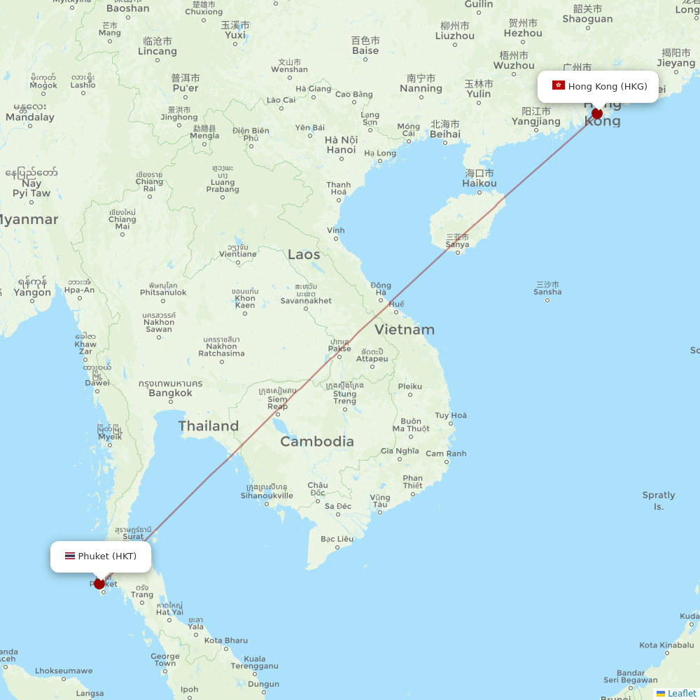 HK Express at HKT route map