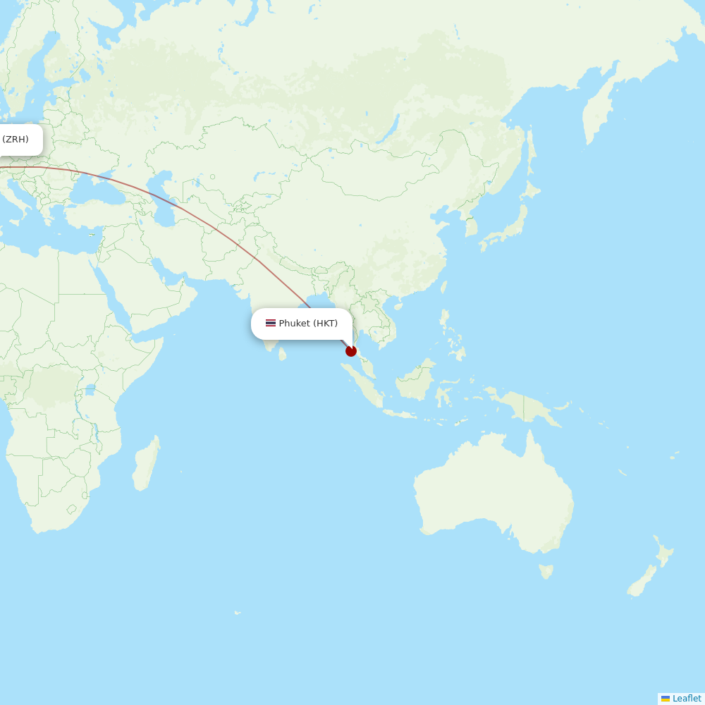 Edelweiss Air at HKT route map