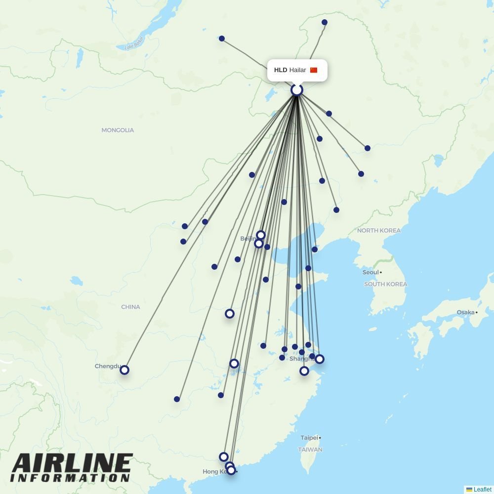 Air Travel routes from HLD