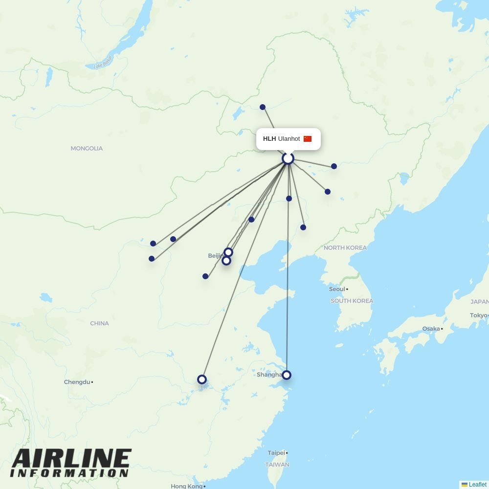 Air China routes from HLH