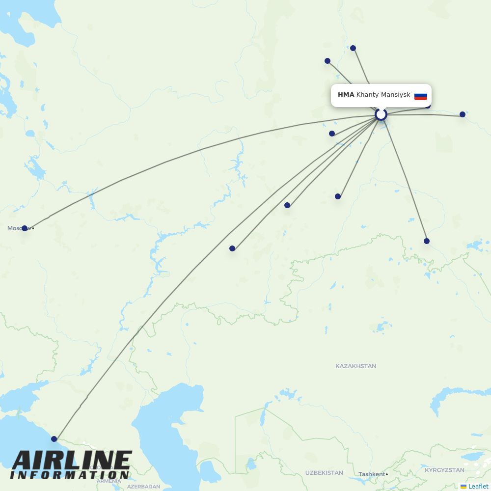 UTair routes from HMA