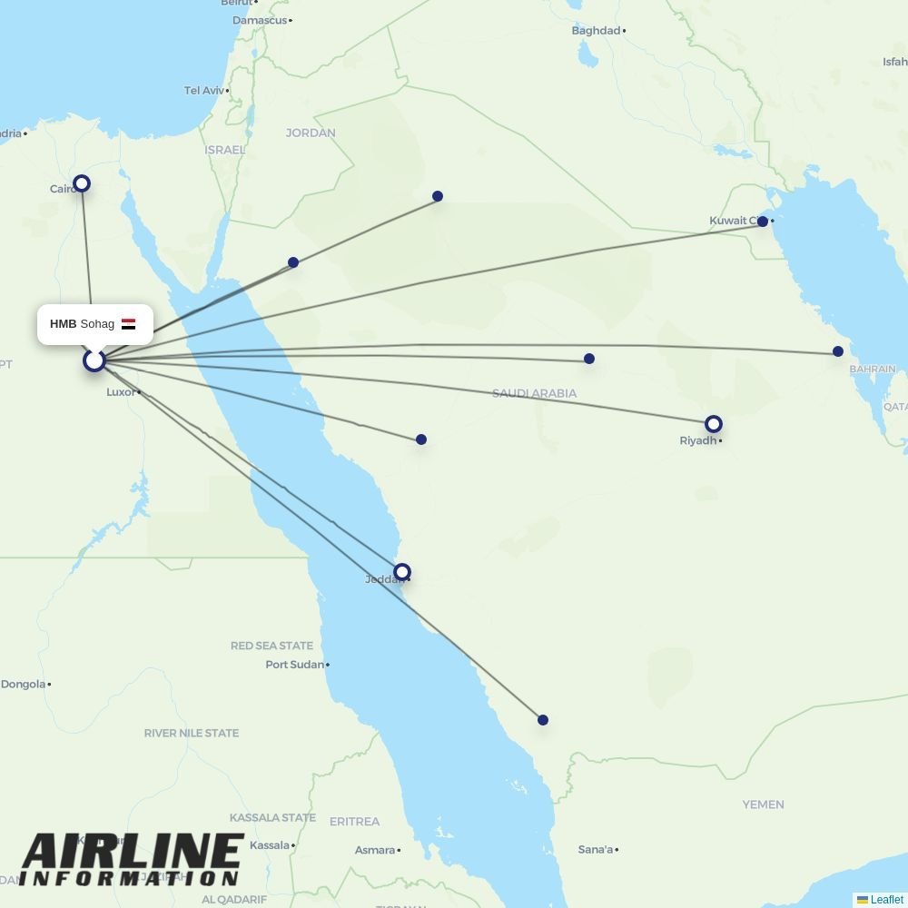 Air Cairo routes from HMB