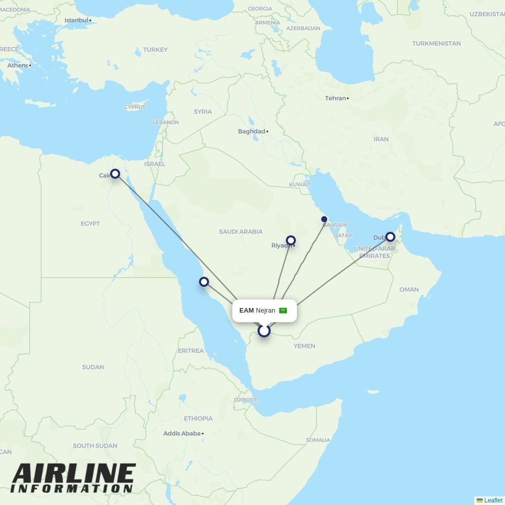 Flynas routes from HMB