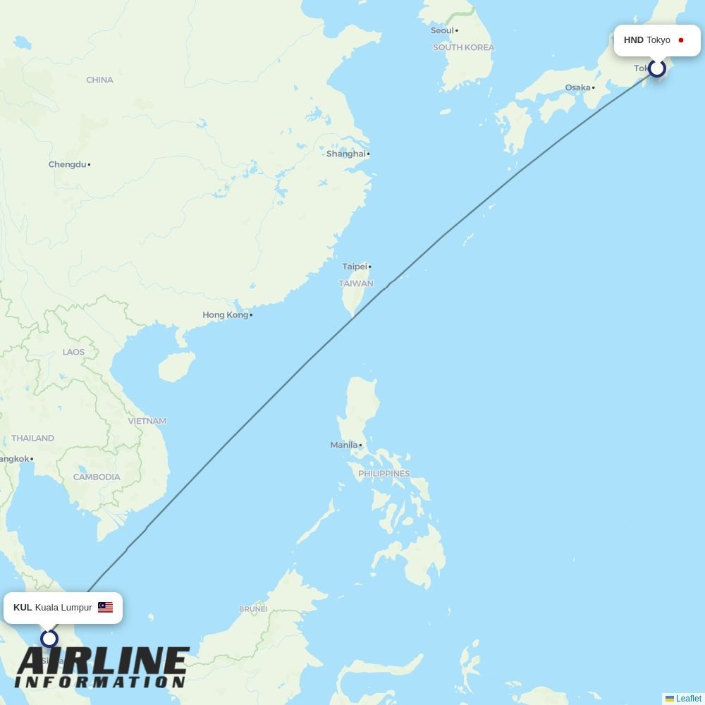 AirAsia X routes from HND