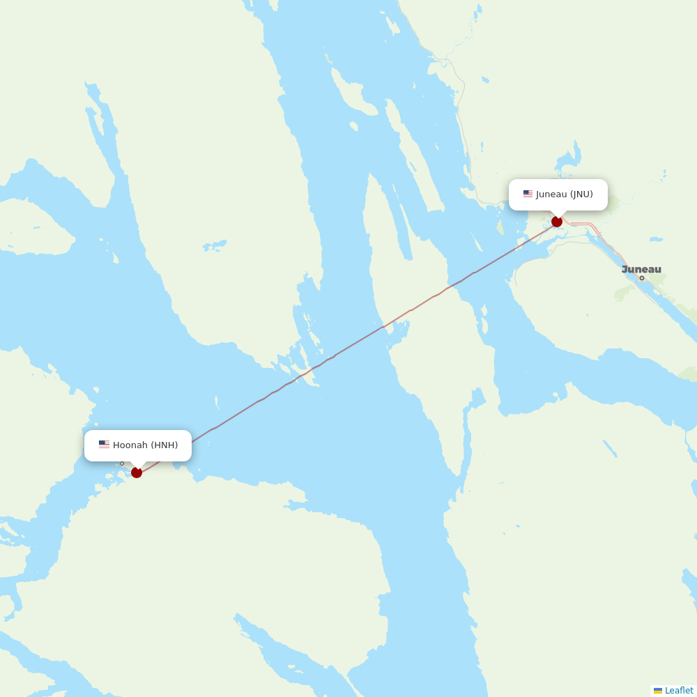 Alaska Seaplanes at HNH route map