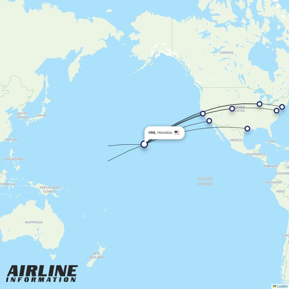United routes from HNL