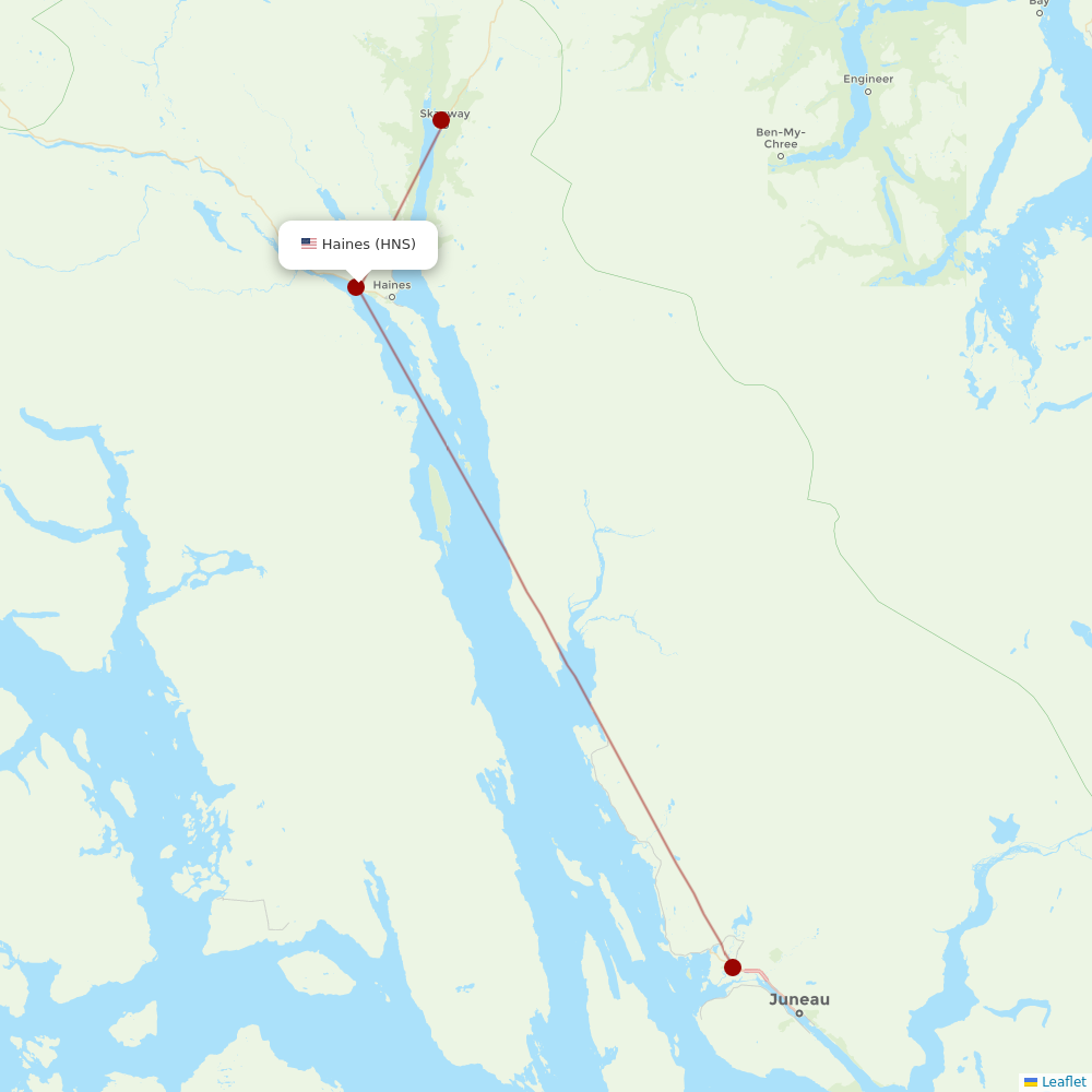 Alaska Seaplanes at HNS route map