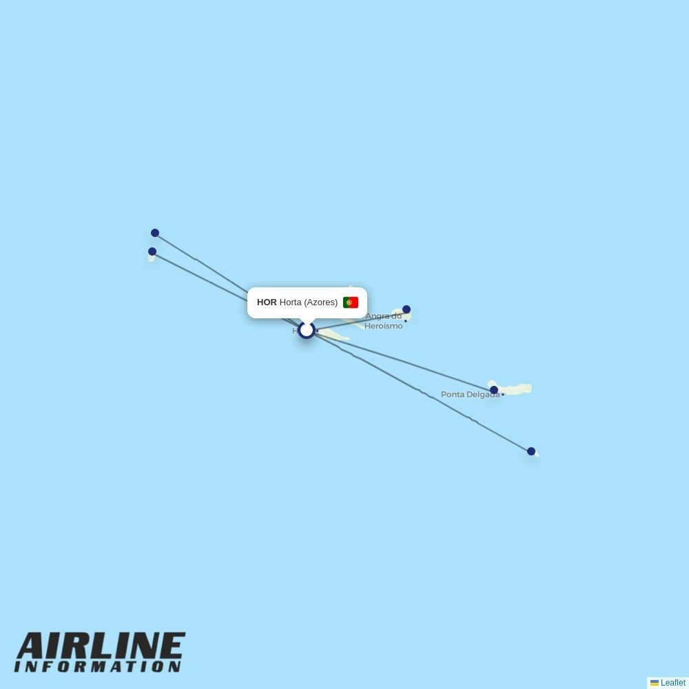 SATA - Air Acores routes from HOR