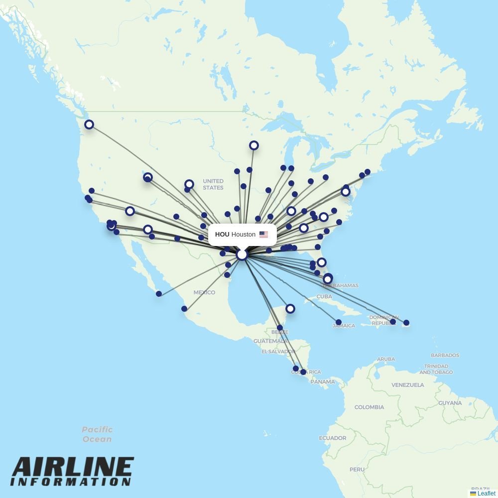 Allegiant routes from HOU