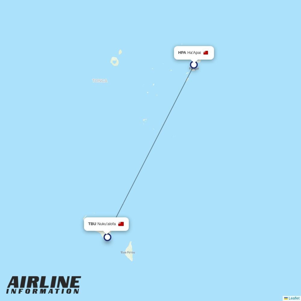Lulutai Airlines routes from HPA