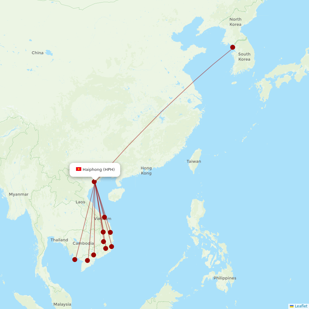 VietJet Air at HPH route map