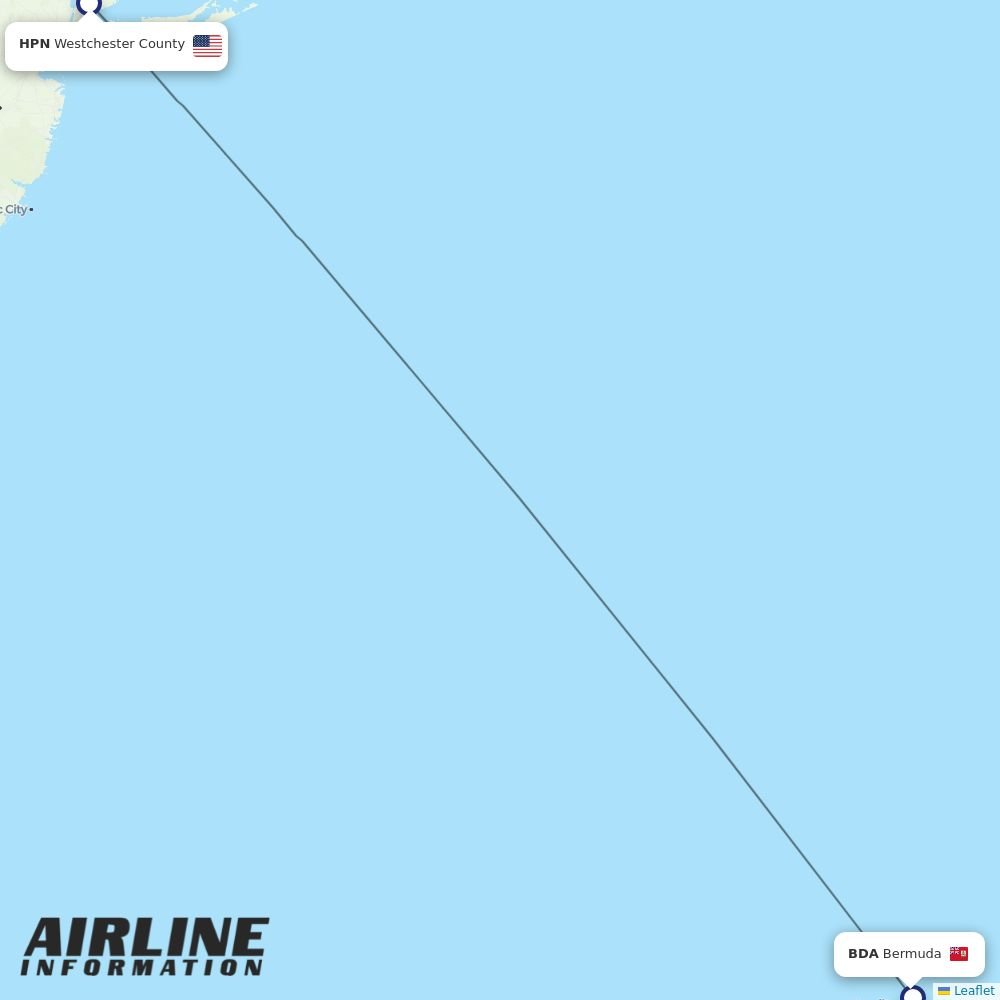 BermudAir routes from HPN