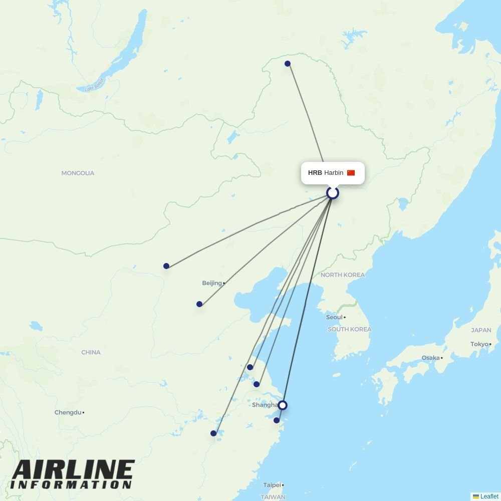 Spring Airlines routes from HRB