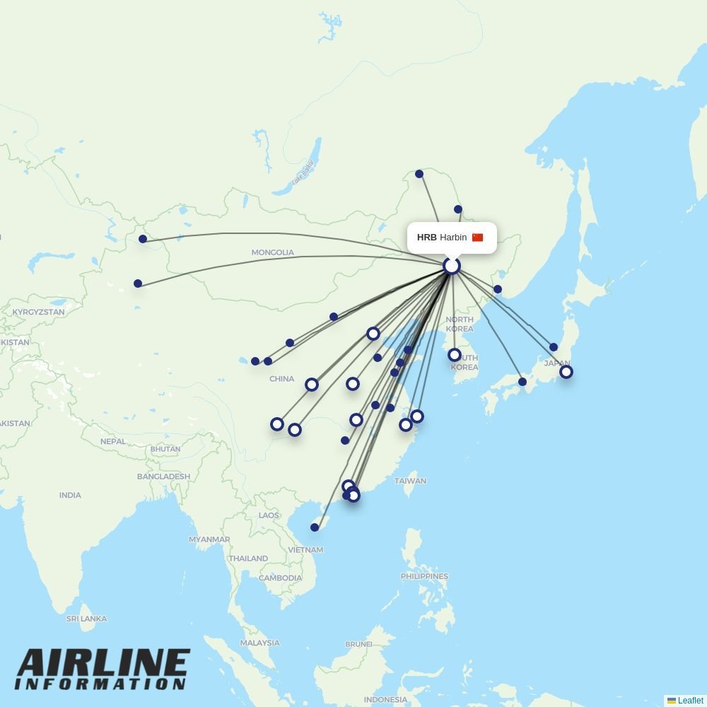China Southern routes from HRB