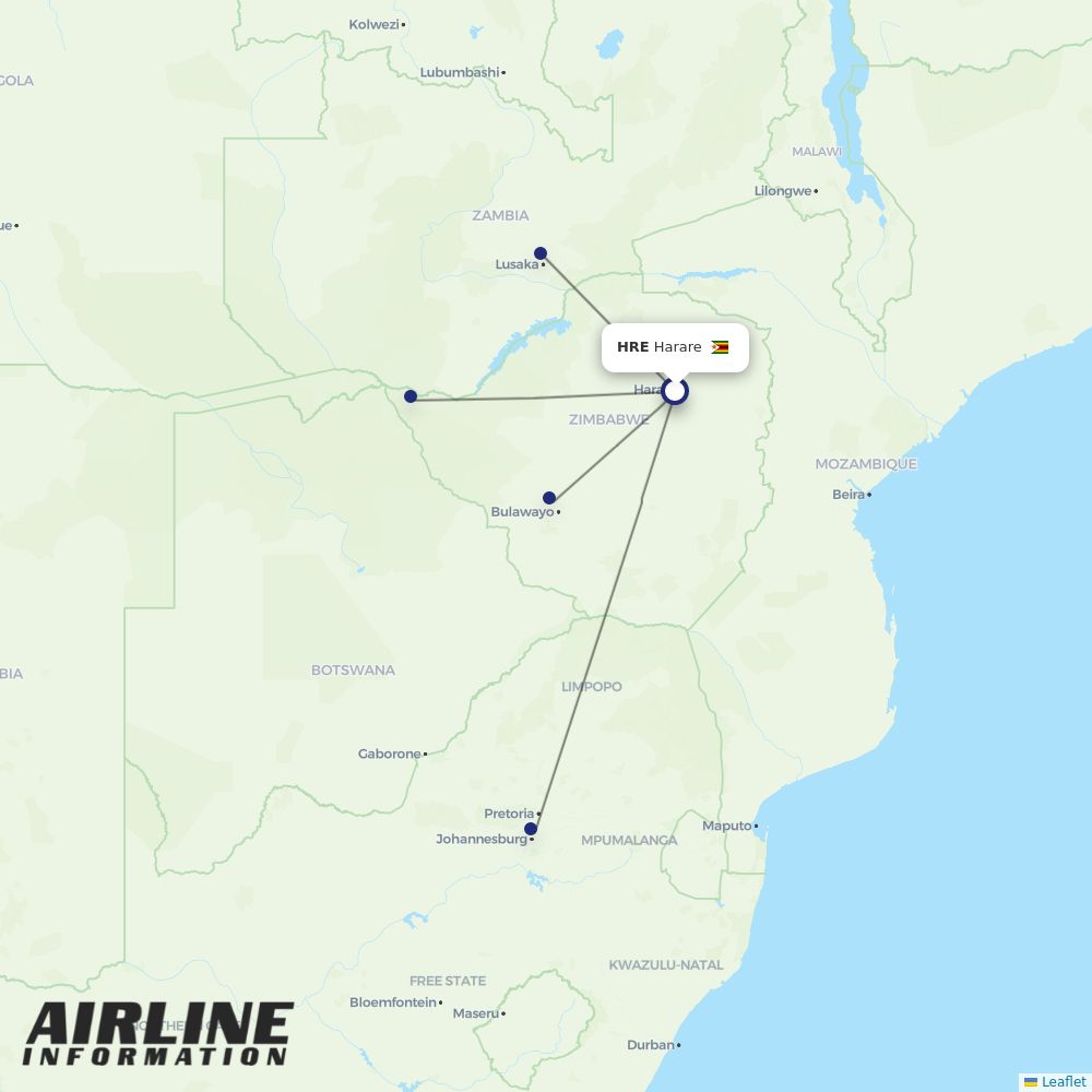 Fastjet routes from HRE