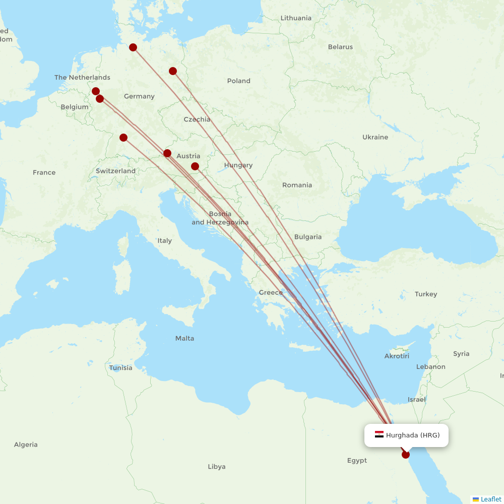 Eurowings at HRG route map