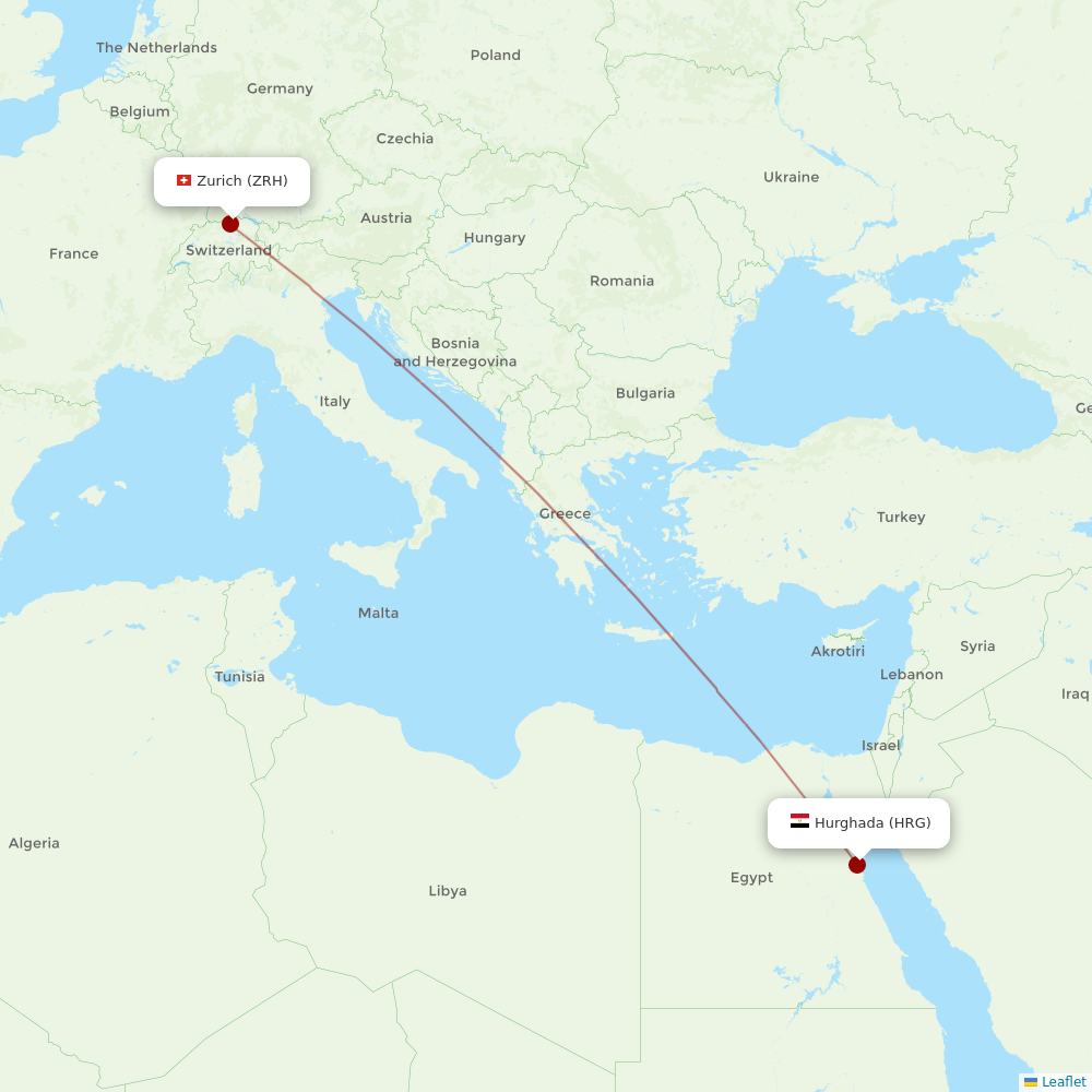 Chair Airlines at HRG route map