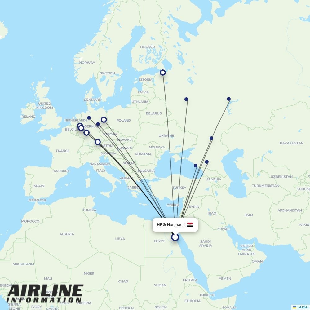 Nesma Airlines routes from HRG