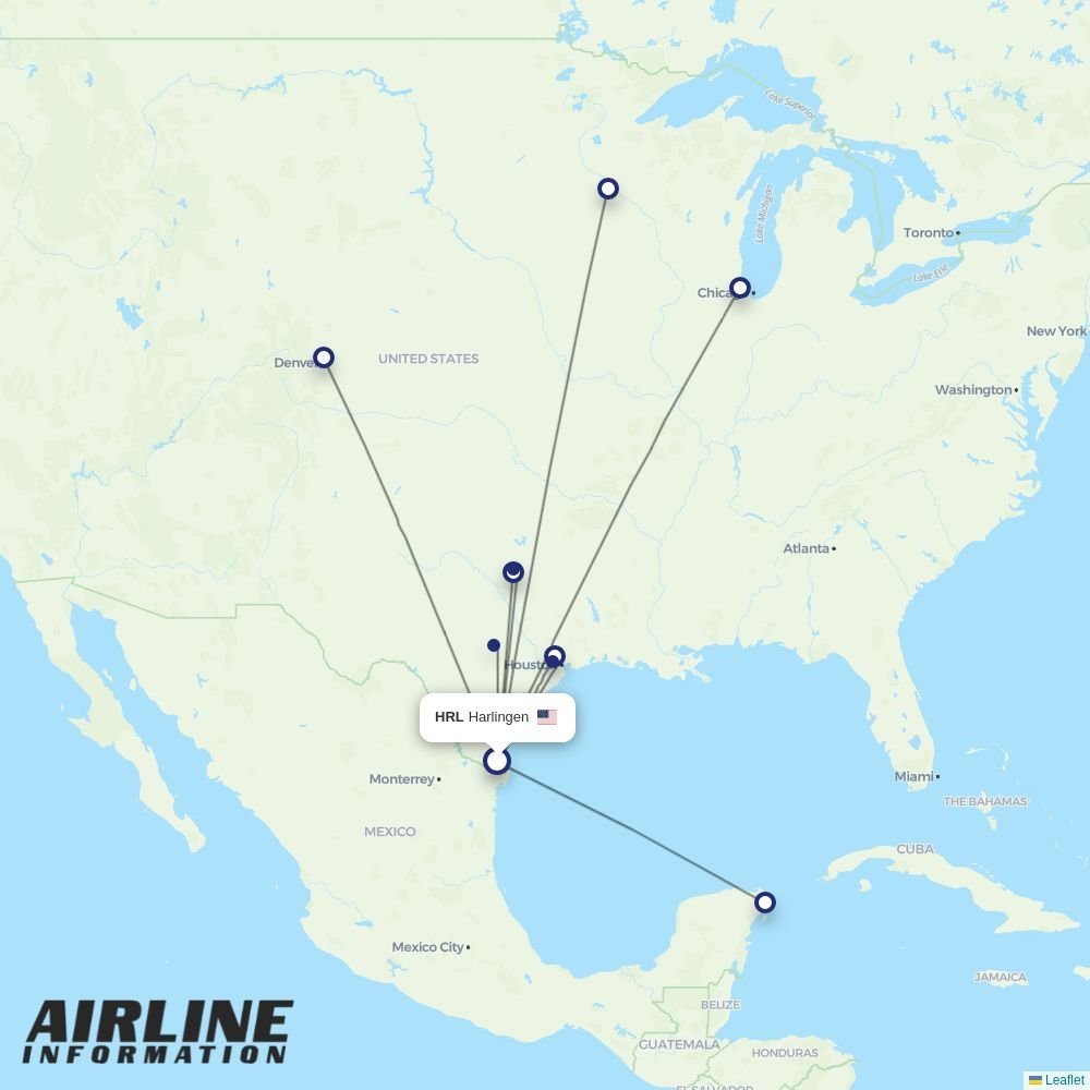 Southwest routes from HRL