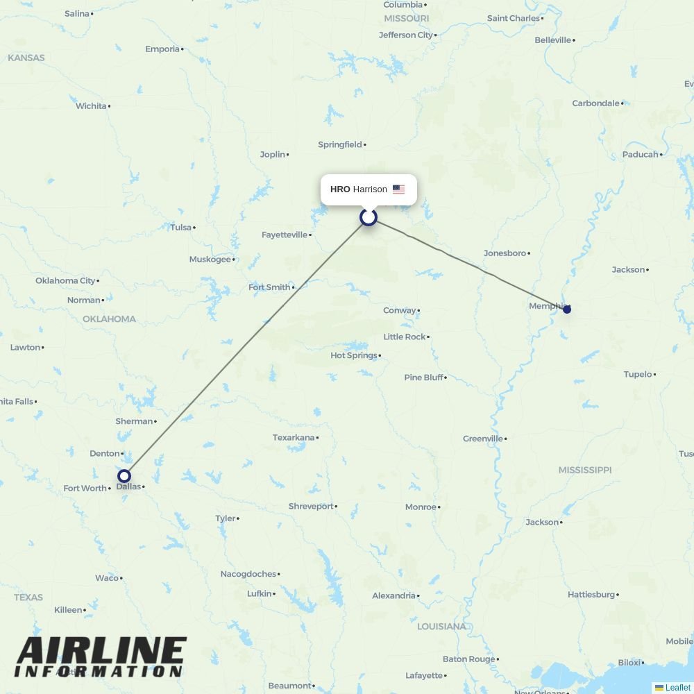 Southern routes from HRO
