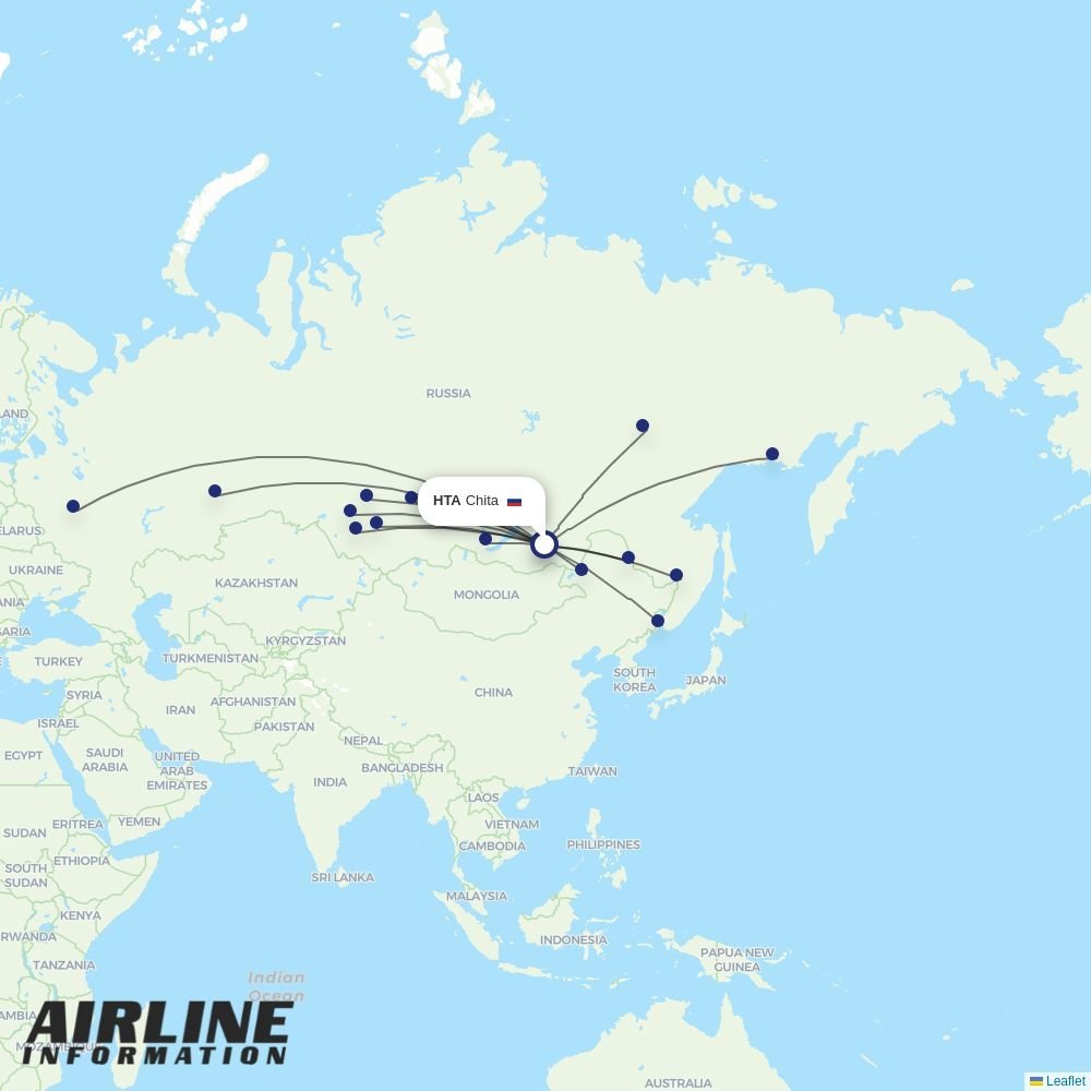 S7 Airlines routes from HTA