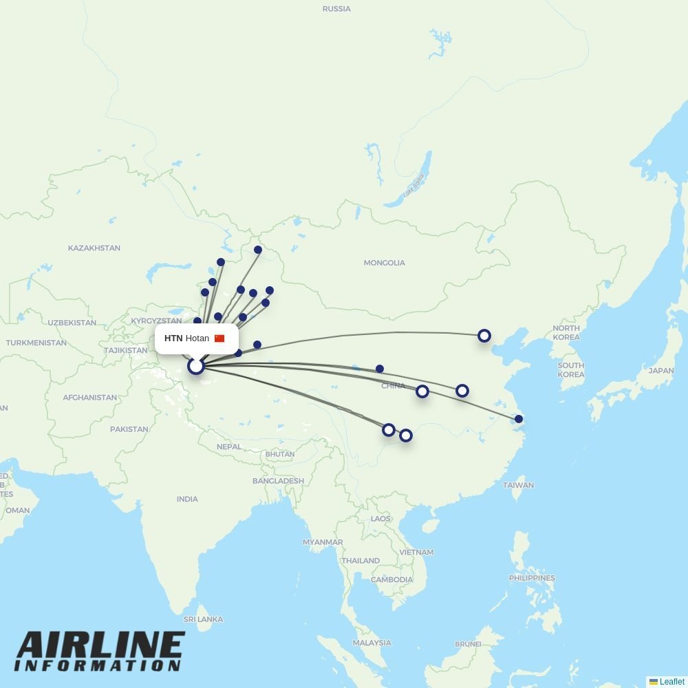 Chengdu Airlines routes from HTN