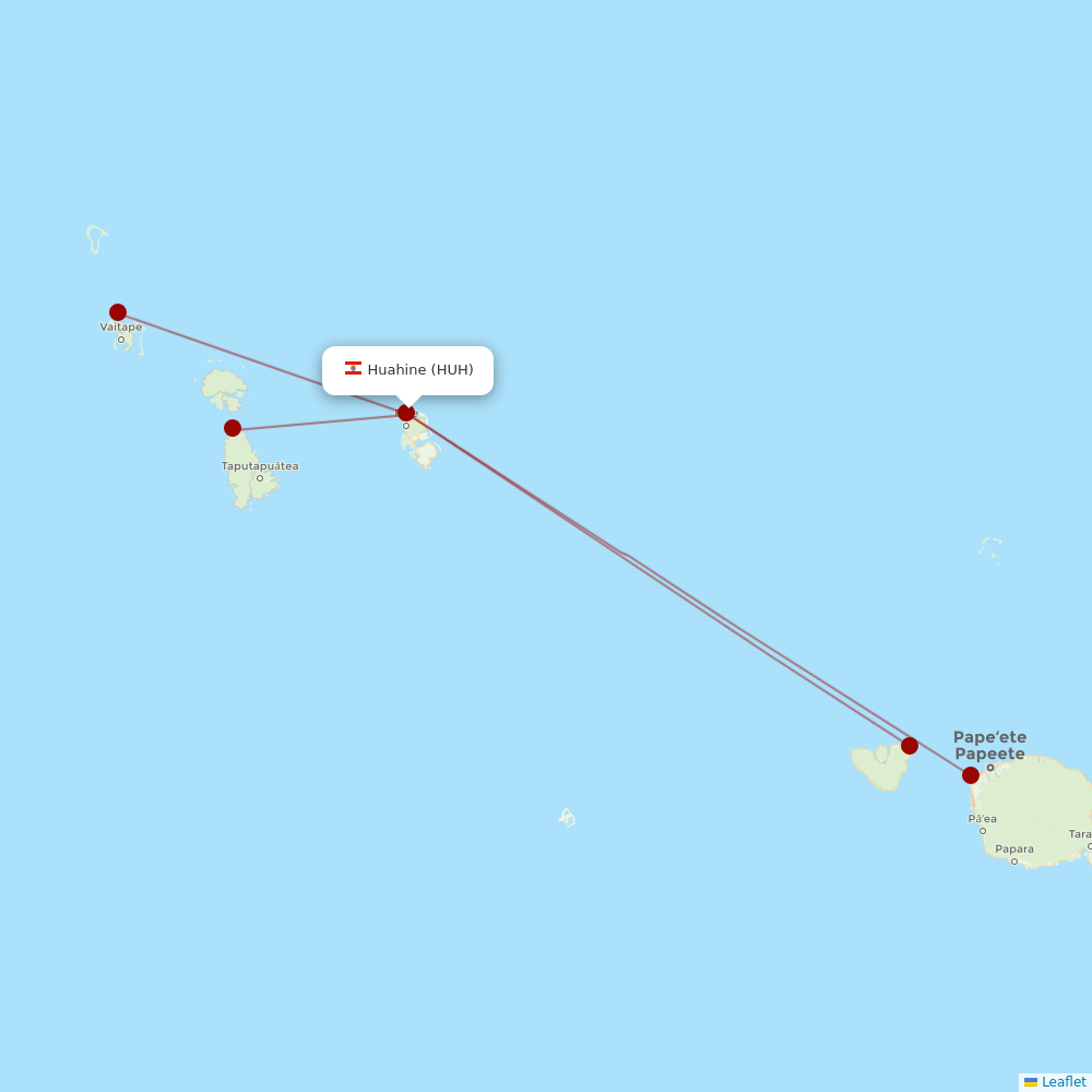 Air Tahiti at HUH route map