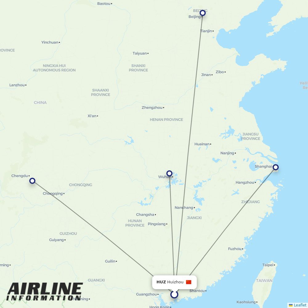Air China routes from HUZ