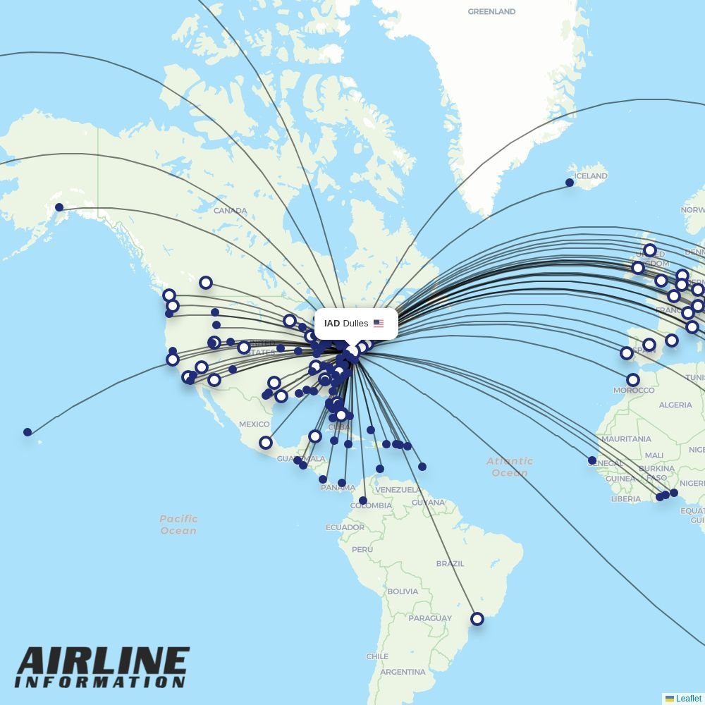 Air Canada routes from IAD