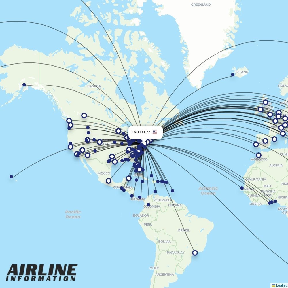 Delta routes from IAD