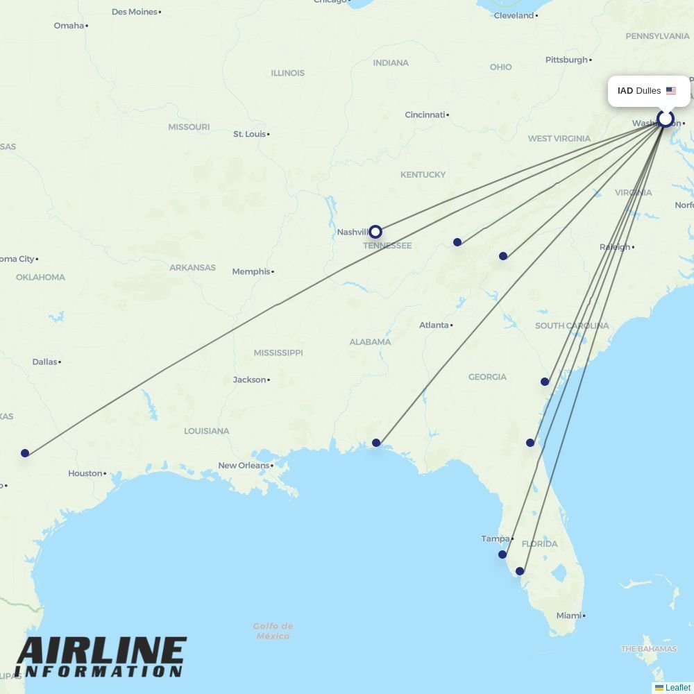 Allegiant routes from IAD
