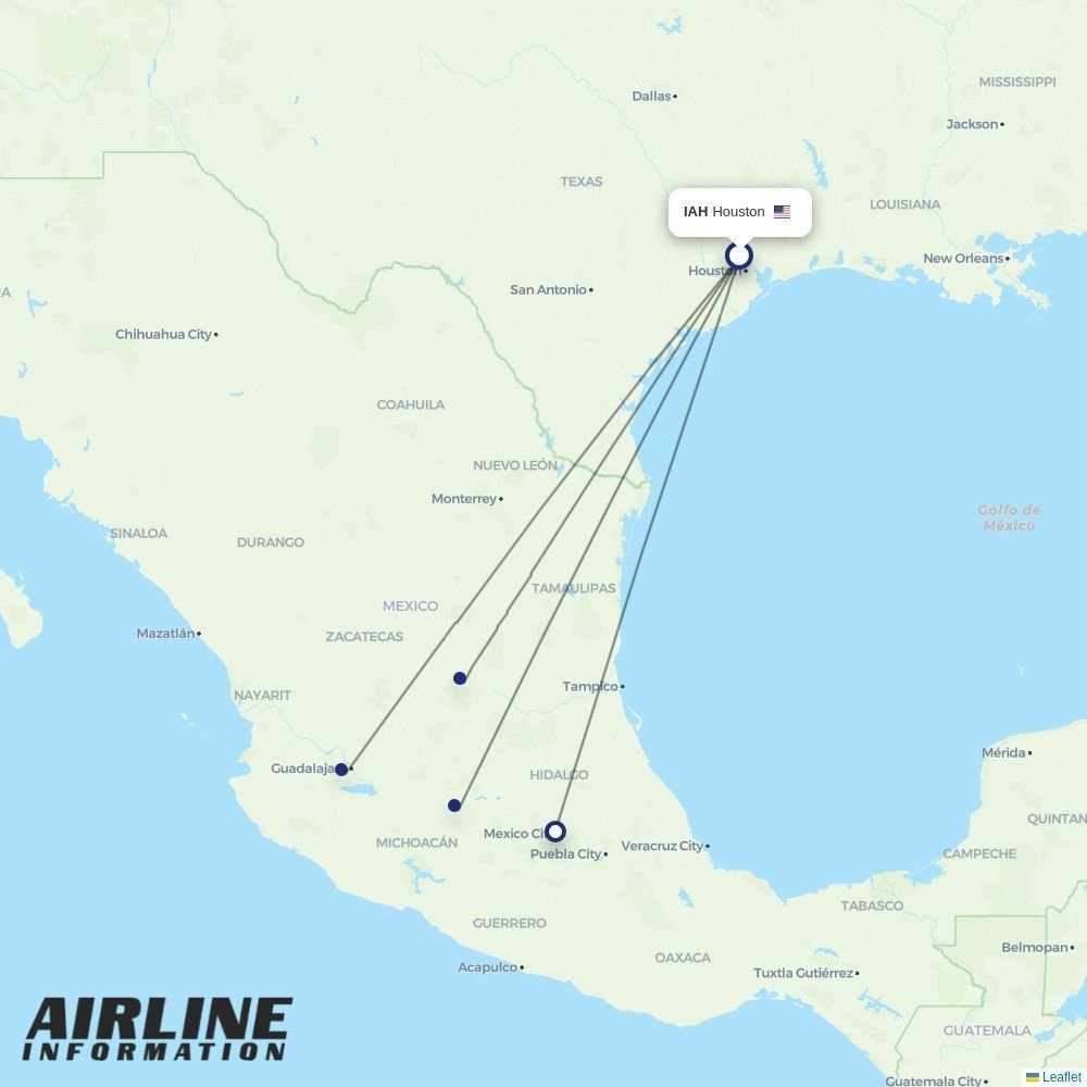 Volaris routes from IAH