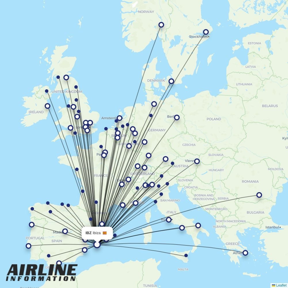 Jet2 routes from IBZ