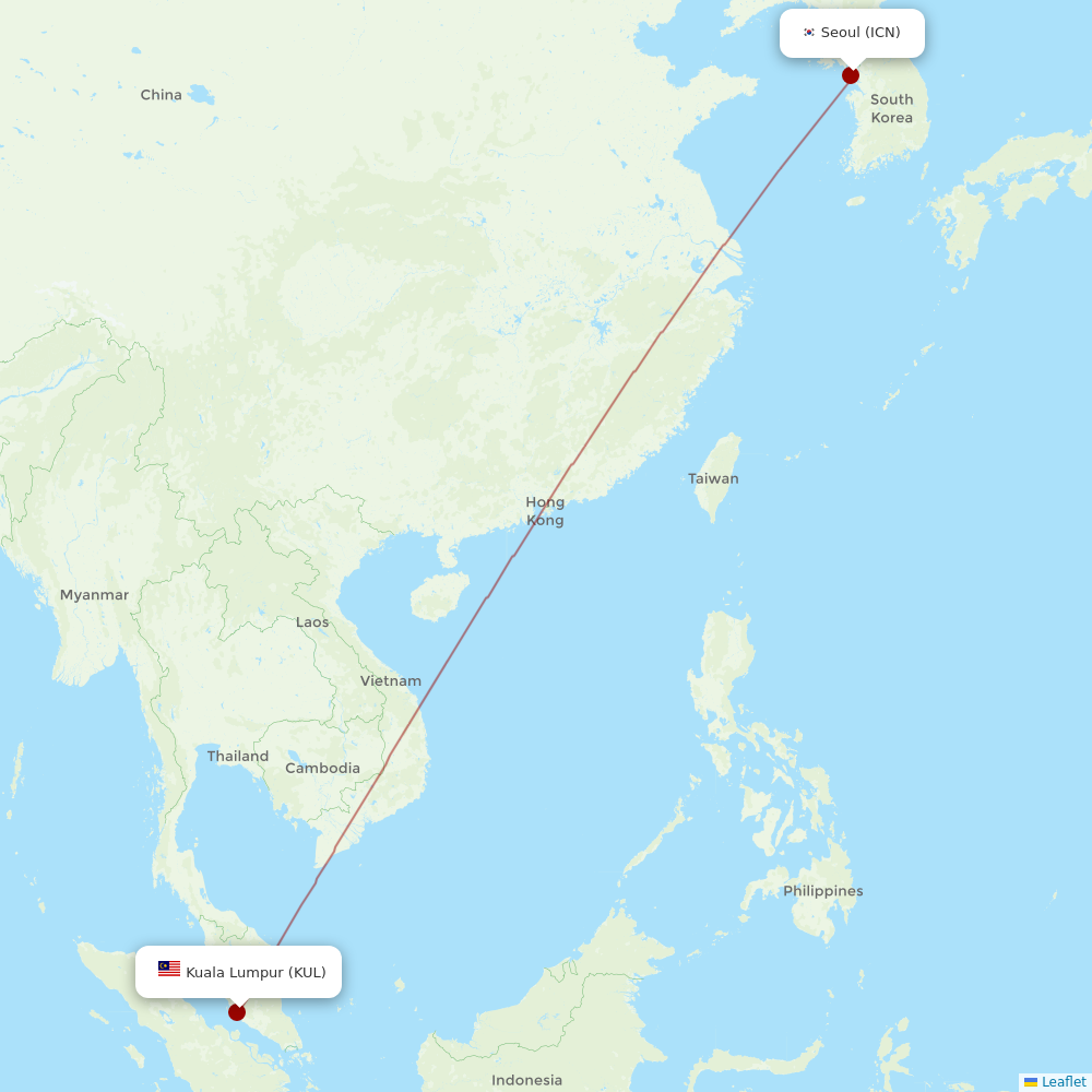 AirAsia X at ICN route map