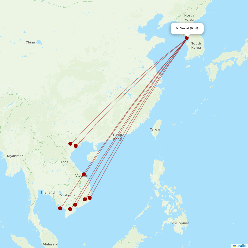 VietJet Air at ICN route map