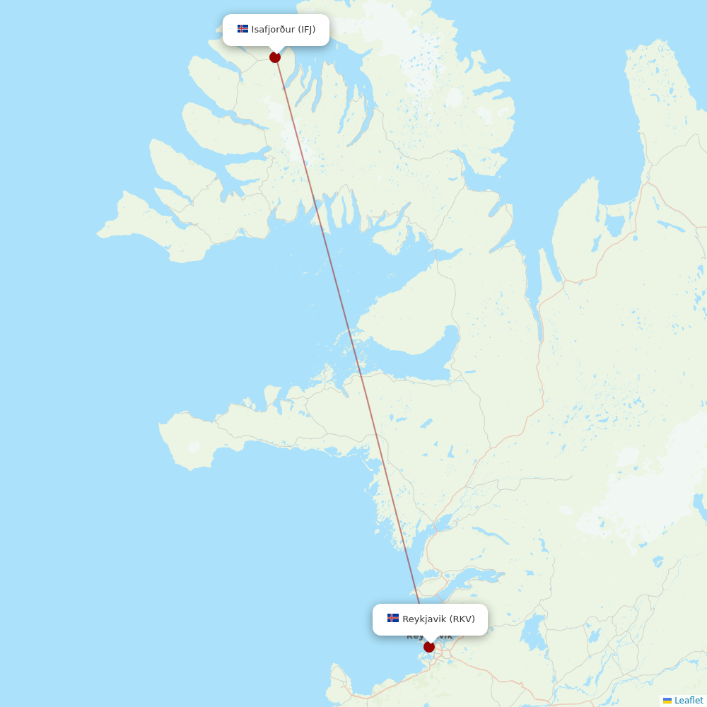 Icelandair at IFJ route map