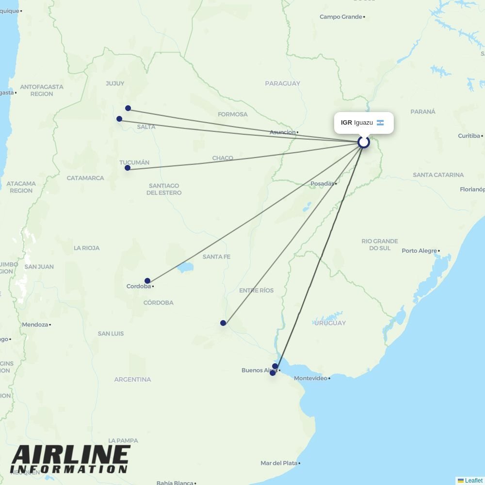 JetSMART routes from IGR