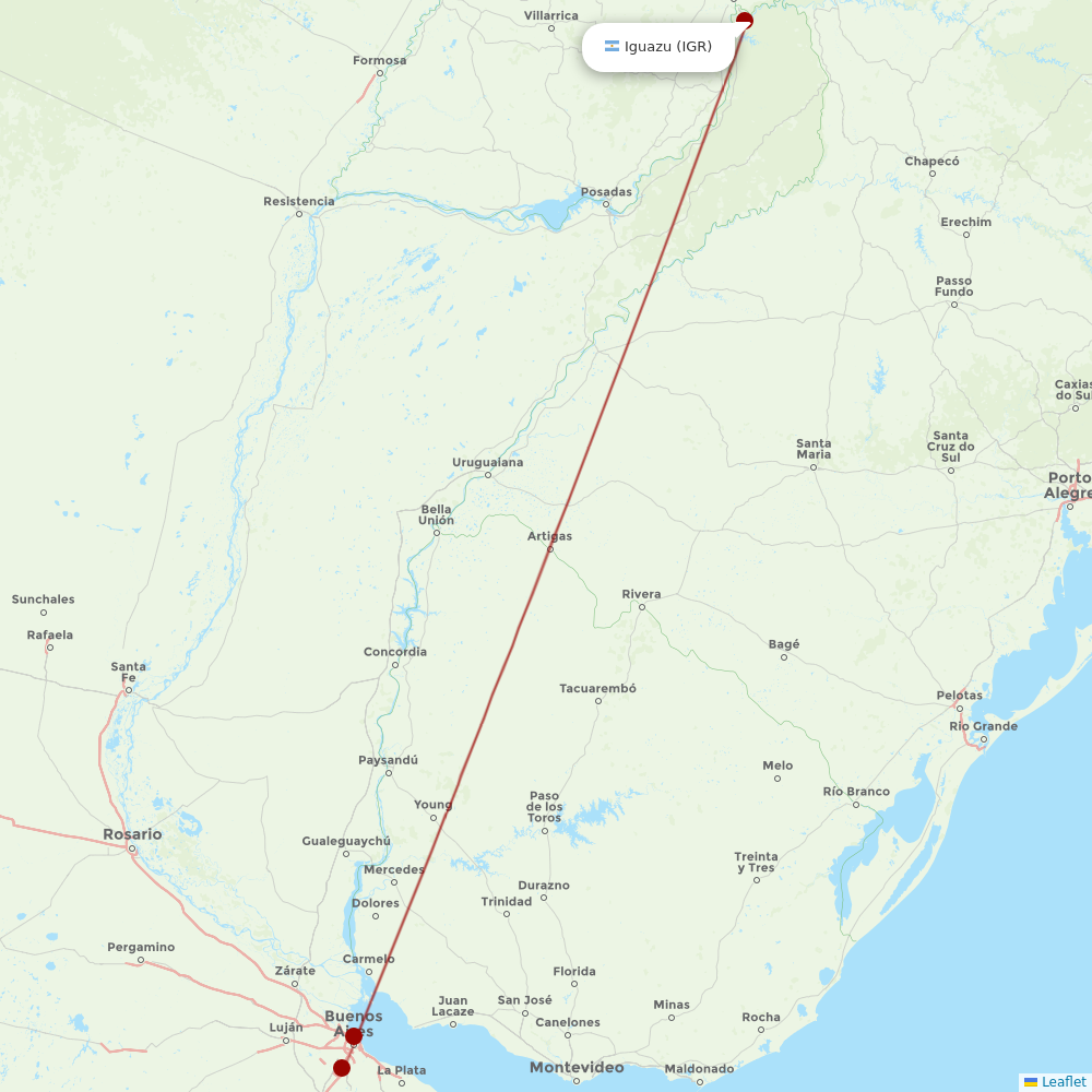 Jetsmart Airlines at IGR route map