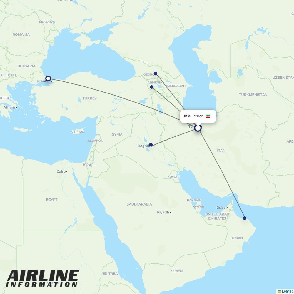 AIS Airlines routes from IKA