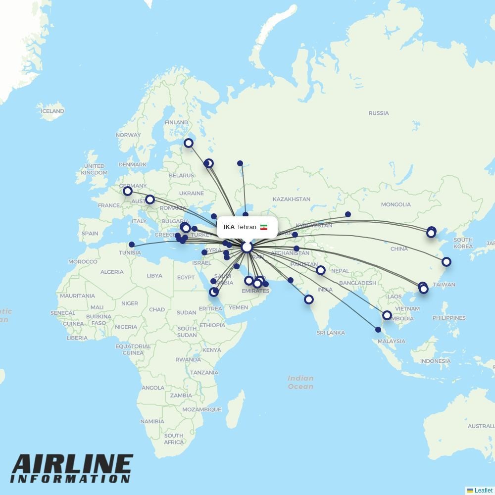 Pegasus routes from IKA
