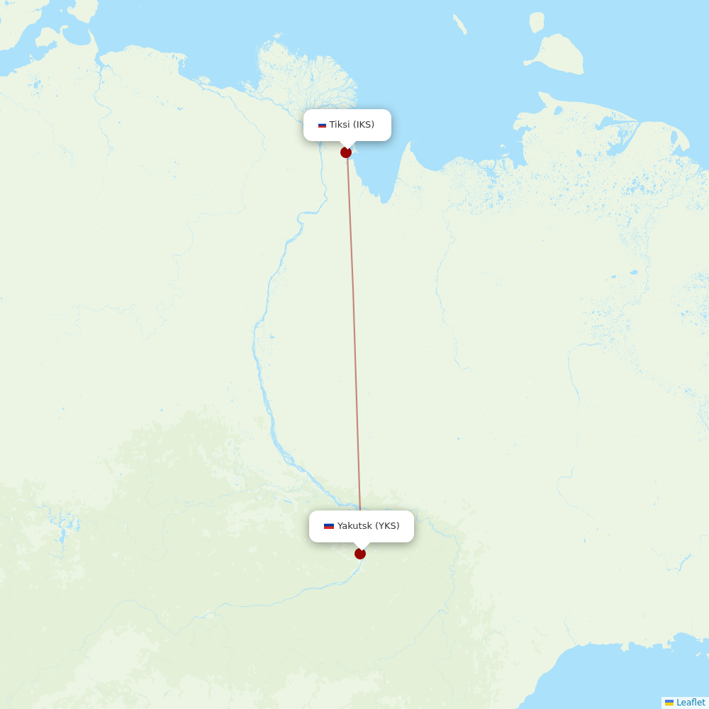 Polar Airlines at IKS route map