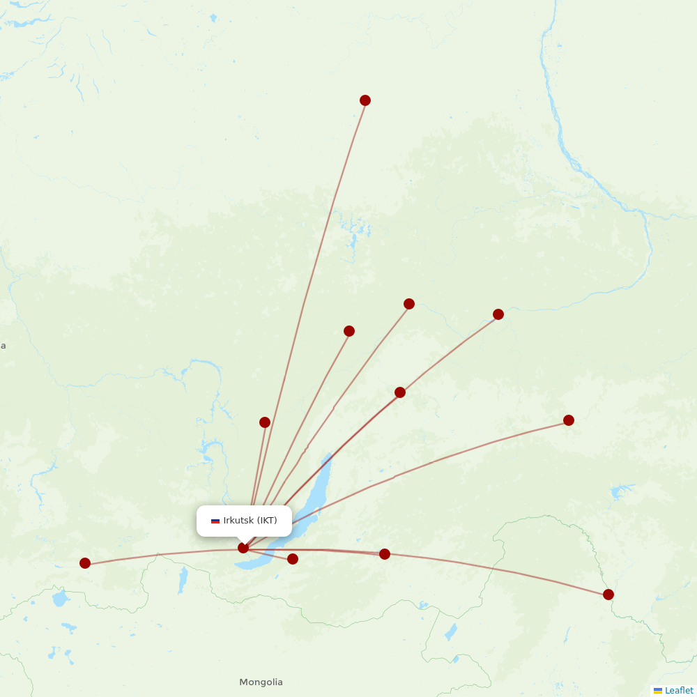 IrAero at IKT route map