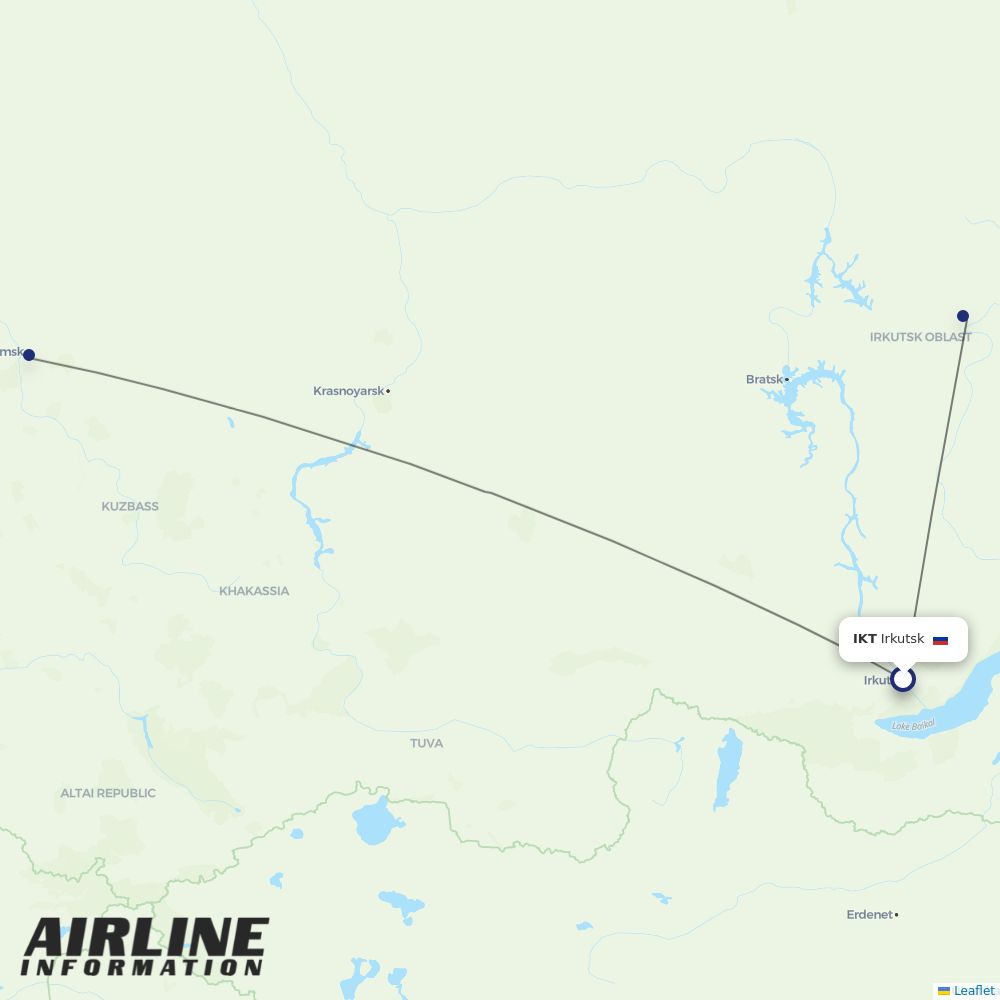 UTair routes from IKT