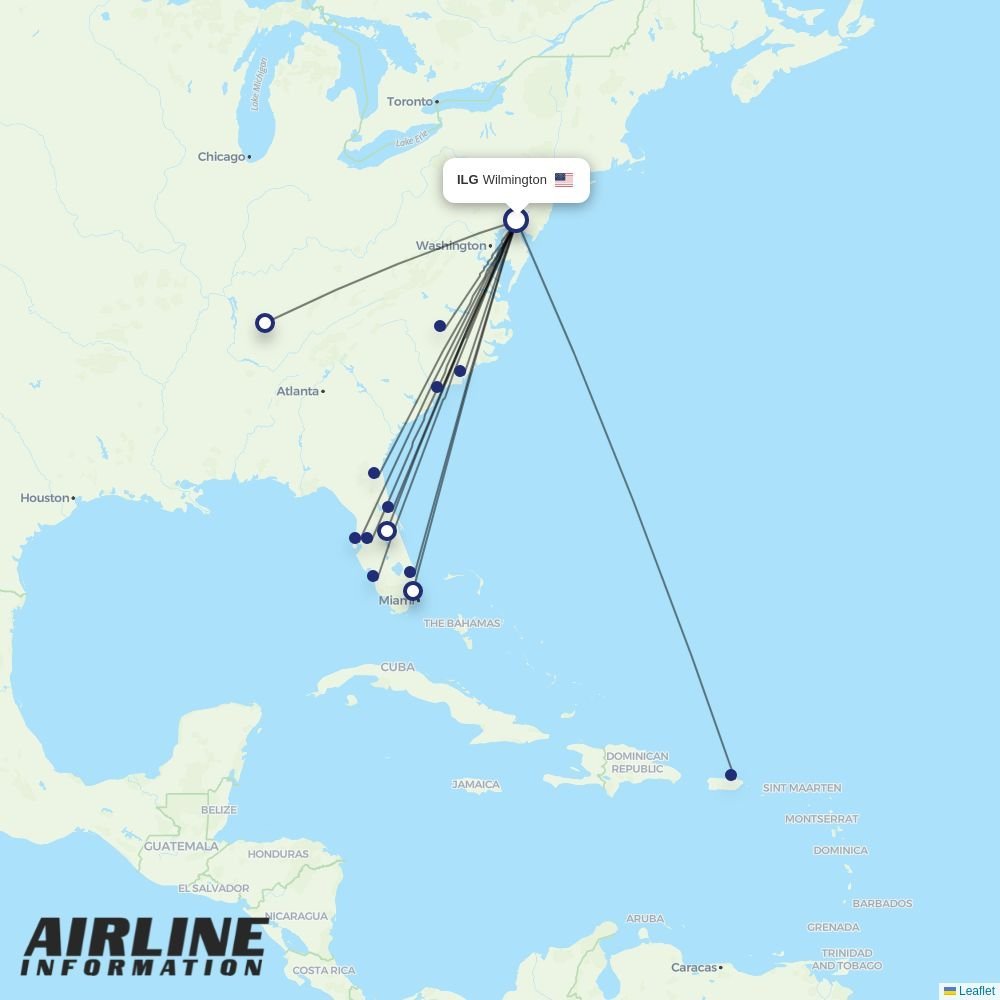 Avelo routes from ILG