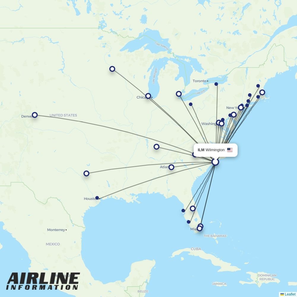 American Airlines routes from ILM