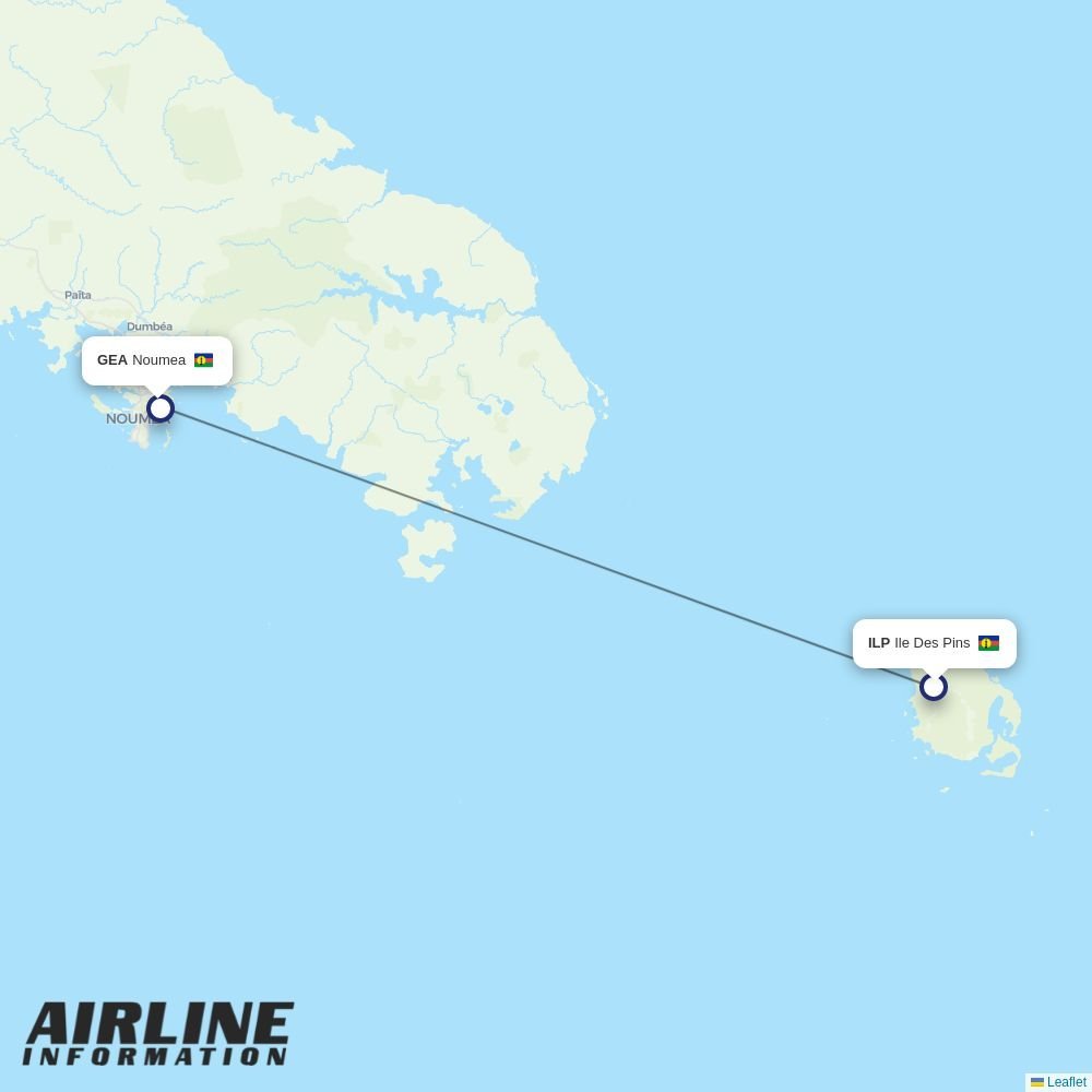 Air Caledonie routes from ILP