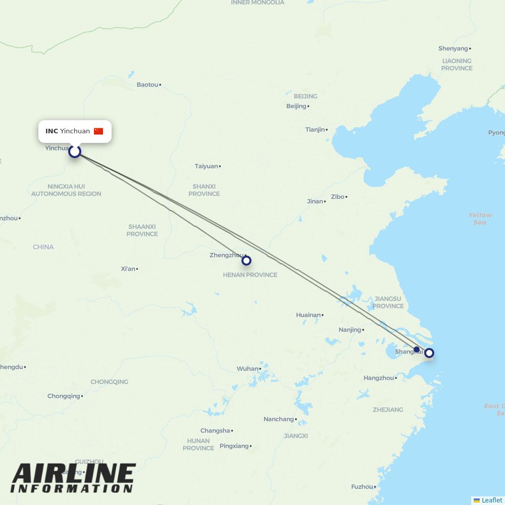 Shanghai Airlines routes from INC