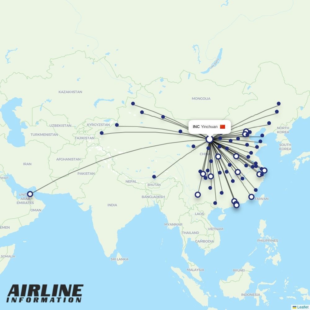 Shenzhen Airlines routes from INC